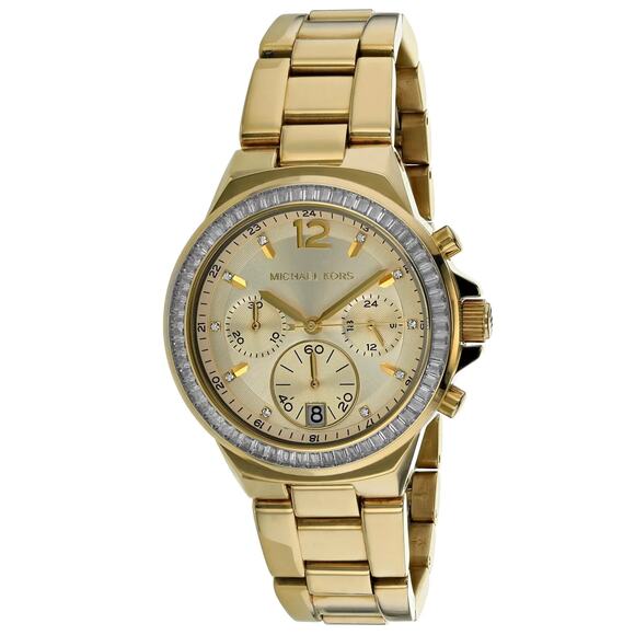 Michael Kors Women's Classic Gold Tone Chronograph Watch MK6212 New Battery - Picture 1 of 9